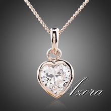 Heart Crystal 18K Rose Gold Plated SWA ELEMENTS Austrian Crystal Jewelry Pendant Necklace FREE SHIPPING!(Azora TN0091)