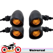 4x Motorcycle Motorbike Turn Signal Flasher Front Rear Indicator Light for For Harley Davidson XL Sportster 1200 Custom