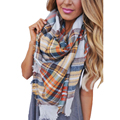 Fashion Plaid Girls Scarf Cashmere Pashmina Designer Blanket Tartan Brand Shawl Thicken Hot Handkerchief Soft Winter