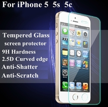 2015 New 0.2mm Ultra Thin HD Clear Explosion-proof Tempered Glass Screen Protector Cover Guard Film for iPhone 5 5C 5S Opp bag