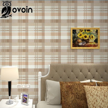 Modern Plain Scottish Plaid Wallpaper Brown/Blue/Red Tartan Design Stripe Wall Paper Roll Kids Boy,Girl Bedroom Wall Coverings