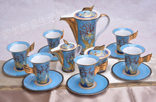 European wind bone china ceramic Coffee cup and saucer set bone china Tea Set housewariming wedding