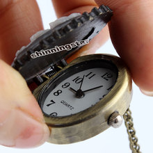 Bronze White Lady Beauty Quartz Pocket Watch Necklace Pendant Girl Women P62