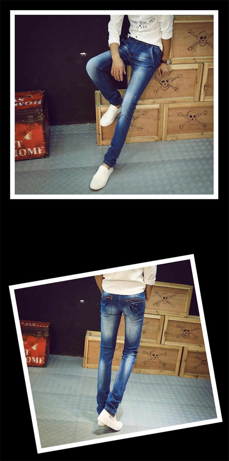 Skinny Jeans Men 2015 Slim Fit Japan Light Blue Jeans Men Pantalon Jeans Homme De Marque Skinny Jeans HG004