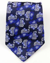 NT0317 Navy White Paisley New Man s Jacquard Woven Silk Polyester Tie Classic Business Wedding Fashion