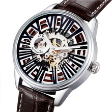 Famous Brand Roman Number Skeleton Automatic Self-Wind Mechanical Watch Mens Watches Top Brand Luxury Wrist Watch Waterproof
