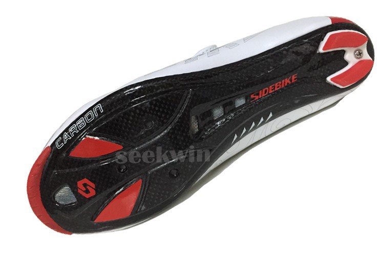 New Sidebike Carbon Road Cycling Shoes Sapatilha Ciclismo Self-locking Bike Carbon Bicycle Shoes Highway Shoes Men Athletic Shoes Black White BD005