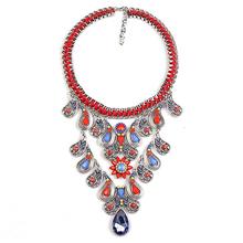 2015 New Arrival Women Gems Maxi Flowers Necklace Accessories Vintage Crystal Collar Statement Necklaces Pendants Jewelry