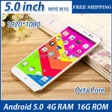 5.0 inch Original Smartphone MPIE M10 MTK6752 Octa Core  1080P 4GB RAM 16GB ROM Dual Sim 13.0MP Camera android cell Mobile Phone