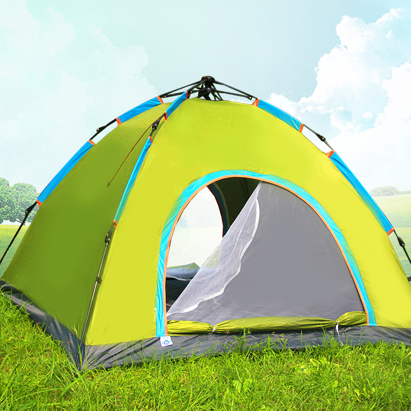 Good quality double layer 3-4 person 4 season outdoor camping tent tourist tent sun shelter gazebo tent for camping beach tent