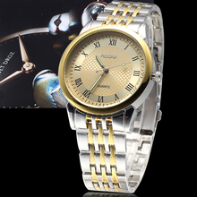 2015 nueva venta caliente de primeras marcas de lujo oro / plata banda de acero inoxidable / correa de reloj de cuarzo relojes hombres marca de lujo envío gratis