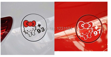 10 x Rear View Mirror Car Stickers hello Kitty Car Decal for Tesla Ford Chevrolet Honda
