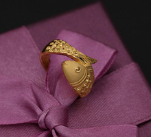 Pure 24K Yellow gold Fish Ring Men’s Ring 5.58g