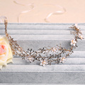 Handmade Gold Leaf Wedding Headband Bridal Jewelry Floral Hair Accessories Vintage Women Headbands Tiara
