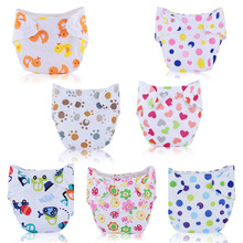 Printed Cartoon Baby Nappies Reuseable Kids Baby Cloth Diapers Washable Waterproof Ajustable Nappies For Childern Summer