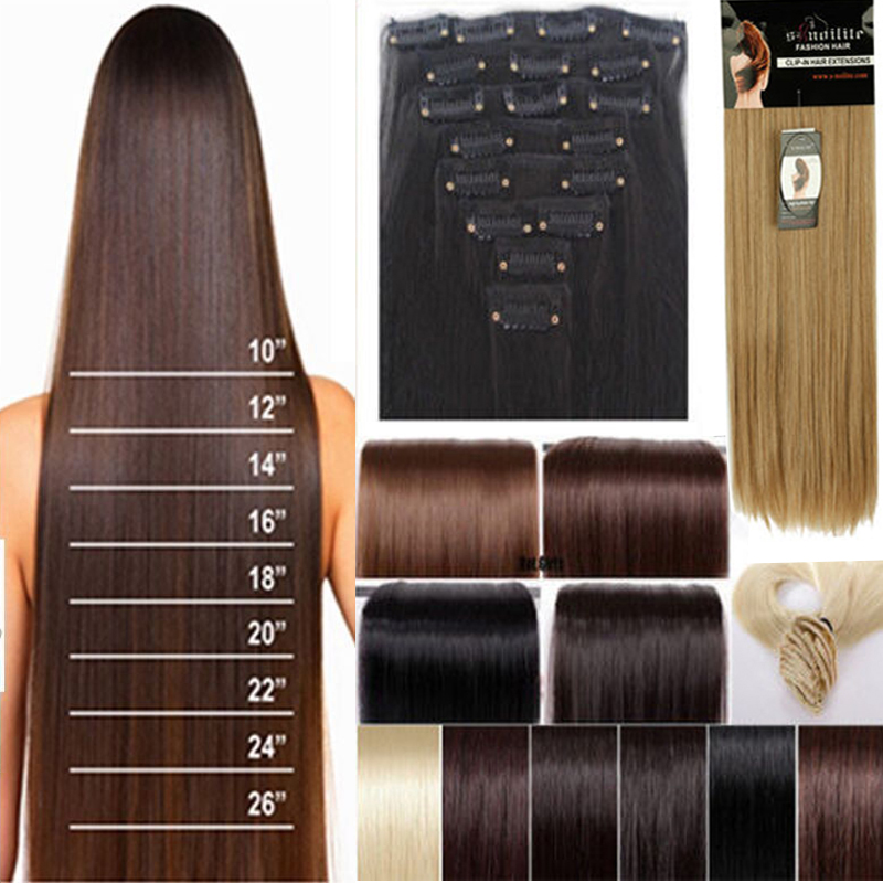 8pcs Set 23 58cm Straight Full Head Clip In Hair Extensions 18 Clips Black Brown Blonde Red Auburn Hair Extention Free Shipping 8pcs Set 23 58cm Straight Full Head Clip In Hair Extensions 18 Clips Black Brown Blonde Red Auburn Hair Extention Free Shipping