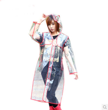 Red Yellow Green Black Eges Transparent burberry_ womens Long Raincoats Thickening Breathable Poncho Waterproof Girls Clothes
