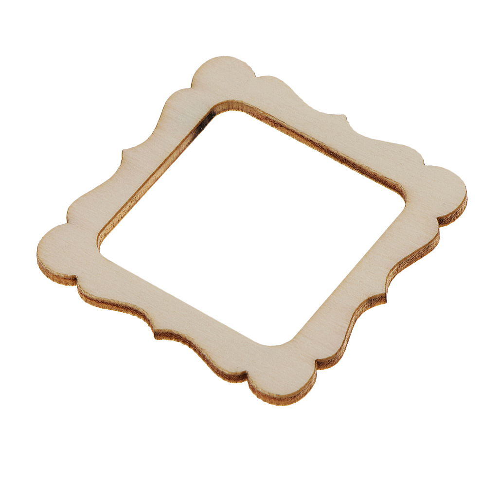 Pack Of 20 Wooden Frame 50mmx50mm Unfinished Wooden Photo Frame Cutout Shape, Wood Craft For DIY