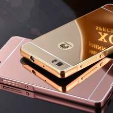 Hot Sale For Huawei P8 Lite Case Luxury Ultrathin Mirror Metal Aluminum+Acrylic Hard Back Cover Phone Bag Accessory