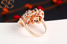 SparShine multicolor Crystal Rings Fine Ruby Anillos Vintage Bijoux Joyas De Plata For Women Ring Anel