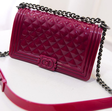 Brand Fashion 2015 Japan/Korean Style Silica gel women bag Designers High quality Lozenge Jelly bag Portable Messenger Bags MM78