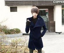 2014 Top quality Charismatic Autumn Winter Korean Men Jackets Stylish Adorable Cotton Warm Men Slim Trench Coat Jacket