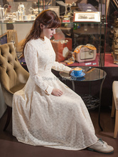 full sleeve lace embroidery long medieval dress Renaissance Gown princess Victorian dress Gothic /Marie Antoinette