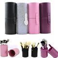 Travel PU Leather Cosmetic Brush Pen Holder Storage Empty Holder Makeup Box Make Up Artist Bag