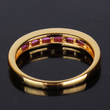 Luxury 24k gold plating famous brand rings lady unique prinecess ruby journey ring women high quality
