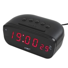 New Black Large Screen Led Car Electronic Clock With Thermometer