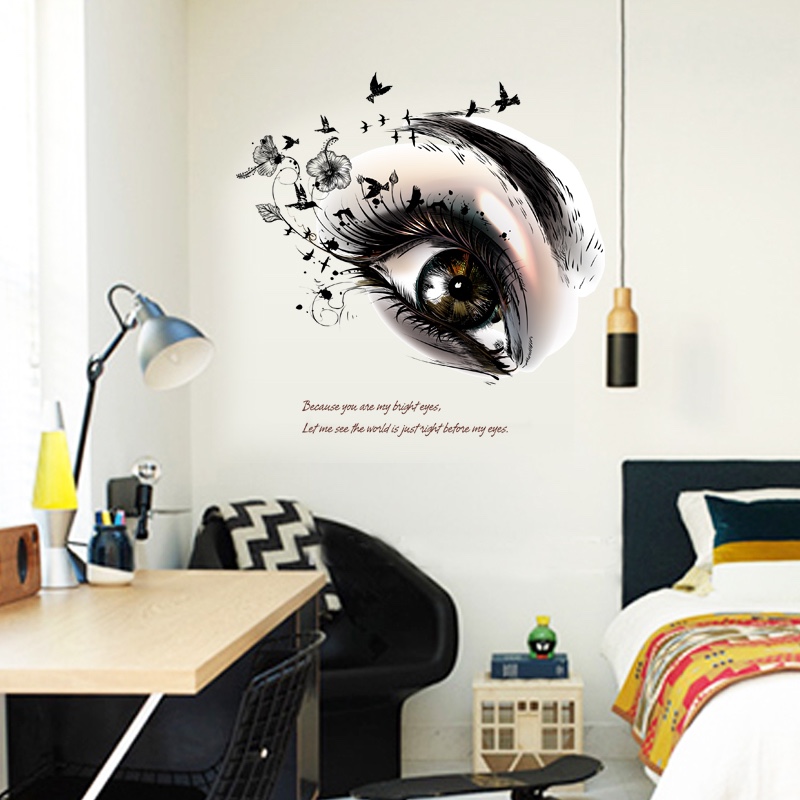 New Removable Creative Eye Design Wall Stickers For Home Decoration Vinilos De Pared Wall Decals