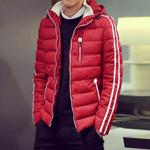 Winter Jackets Mens hooded wadded warmer slim casual outdoors outerwear thicken jackets Fashion Solid color Winter