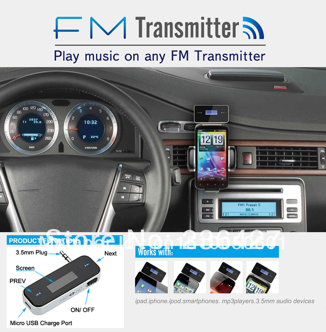 Buy Wireless 3.5mm In car LCD Display Fm Transmitter