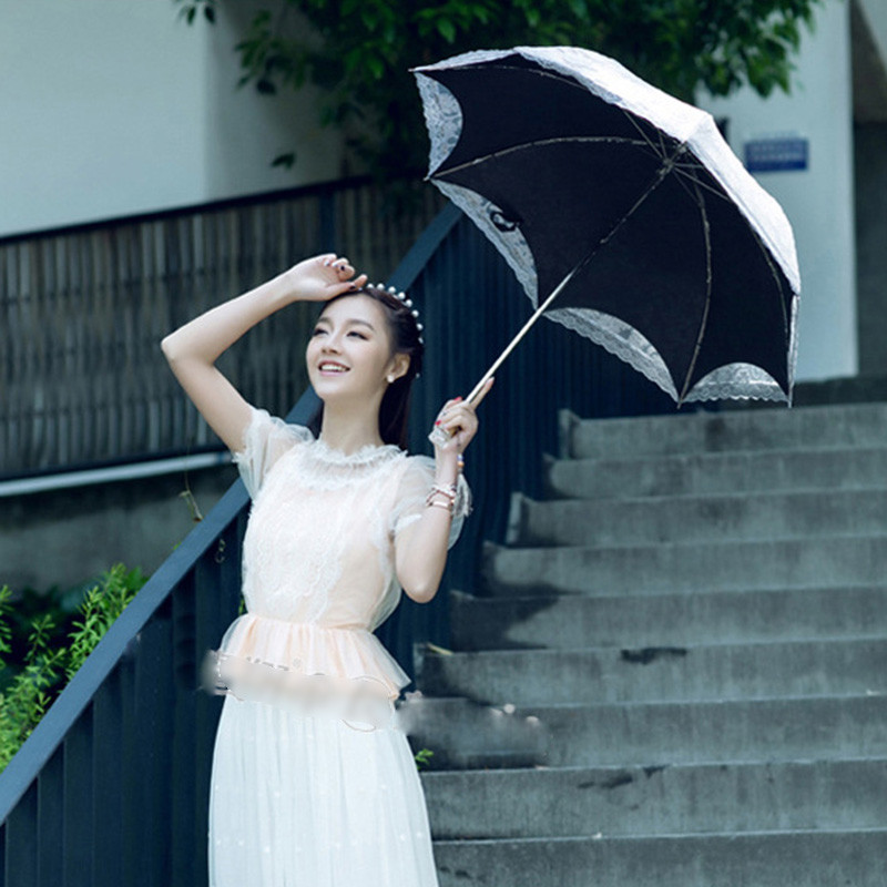  Princess Sun Umbrella Lace Parasol Umbrellas Arched UV Creative Folding Pongee Sunny Women\'s Umbrella Fast shipping (4)