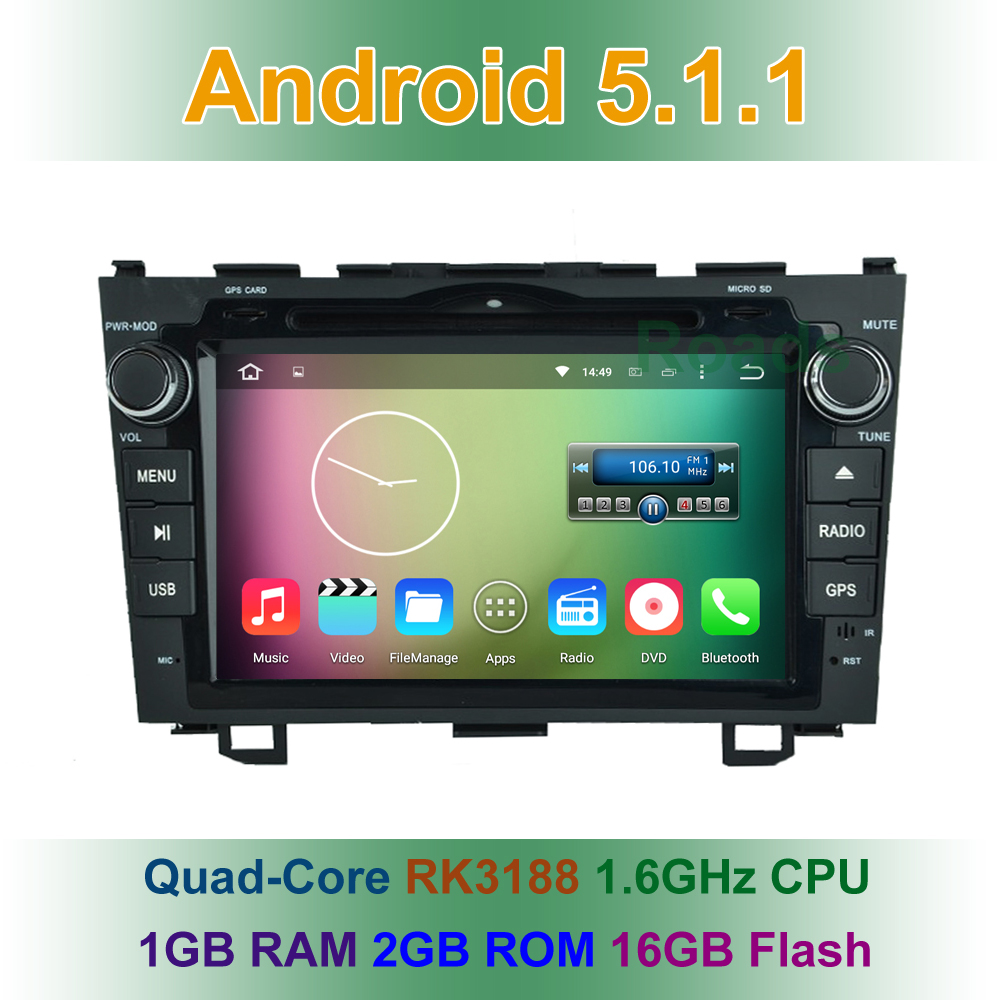 1024 600 Quad Core Android 5 1 1 Car DVD Player GPS for Honda CRV CR