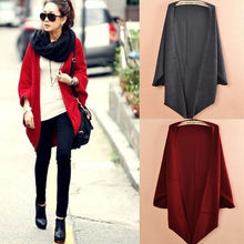 Korea Loose Shawl Batwing Sleeves Lady Knit Sweater Coat Woolen Women Cardigans