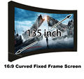 Wholesale Low Cost 135 Inch Curved Fixed Frame Screen Best 16 9 Projector Screens With 80mm