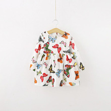 Stylish Baby Children Tunic Dress Toddler Girl Long Sleeve Butterfly Outfits 2-6 years