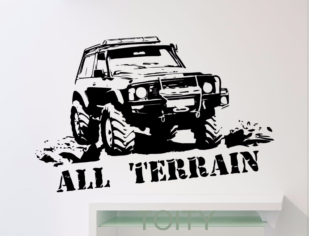 All Terrain Wrangler Monster Truck Car Garage Wall Sticker Vinyl