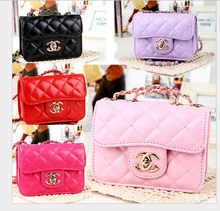 Hot 2016 Baby Girls Candy Color Fashion Bag Girls Accessories Kids Handbags Children PU Party princess Messenger bag for girls