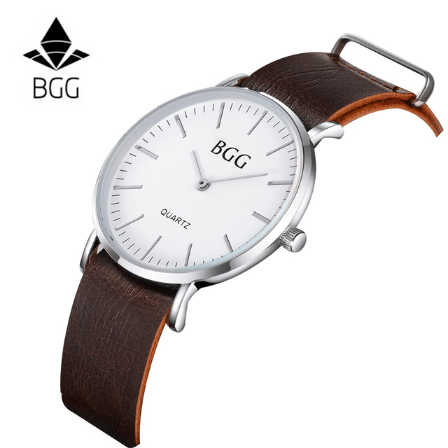 Zegarek BGG casualowy skórzana opaska trzy kolory