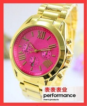 Nueva marca de lujo de oro de la aleación de ginebra Reloj relojes Mujer hombre Reloj Digital del cuarzo del diamante del Reloj de pulsera Casual Reloj de Mujer 92