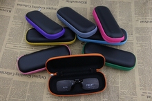 Unisex font b Plaid b font pattern black Multicolor zipper Small Glasses box Soft leather Waterproof