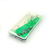 Transparent Fashion Dynamic Liquid Glitter Colorful Paillette Sand Quicksand Back Case Cover For iPhone 5 5S