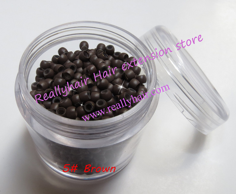 Free shipping 1000pcs bottle 2 9x1 6x2 0mm Medium Brown Nano Rings with Silicone for Nano