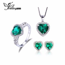 Love Nano Russian Emerald Ring Pendant Earrings Stud Engagement Wedding ceremony Units 925 Sterling Silver Coronary heart Tremendous Jewellery For Ladies