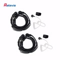 2pcs Adjust Size Throat Microphone Headset 2pin Finger PTT Earpiece For Kenwood Baofeng UV 5R Bf