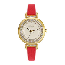 Señora de cuarzo reloj de pulsera de horas mejor vestido moda venda de la pulsera cristalina de cuero elegante de san valentín regalo de la muchacha Julius JA-843