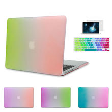 Rainbow Color Gradient Matte Pro 13 15 New 12 inch Retina Case for Apple MacBook Air 11 13.3 Laptop Sleeve With keyboard Cover