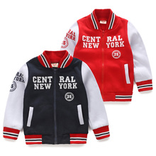 Free Shipping 2016 Spring South Korean Boys Baseball Clothing New Children Long Sleeved Coat With Simple Words Wt-2425